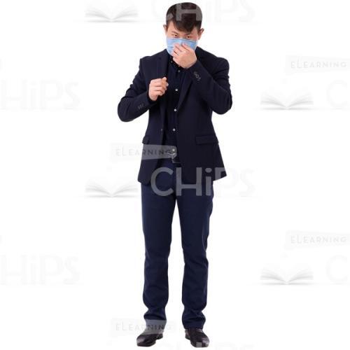 Businessman Checks The Mask On Face By Hands Image Cutout-0