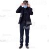 Asian Cutout Man With Closed Eyes Puts On Mask Or Takes Off-0