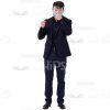 Young Man Straightens The Protective Mask By Left Hand Cutout Image-0