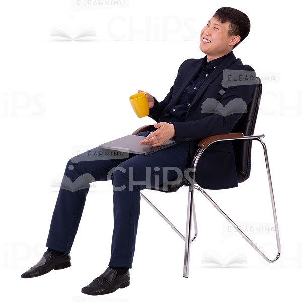 Cutout Businessman Enjoys Relaxation After A Working Day In Chair-0