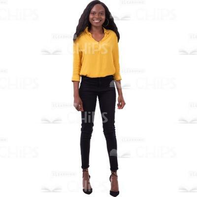 American Woman In Casual Style With Wide Smile Cutout Image-0