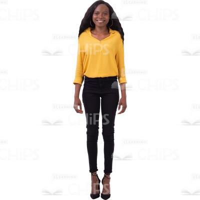 Relaxed Smiling African Woman Focused On Camera Image Cutout-0