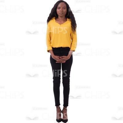 Serious Young Cutout Woman Standing With Crossed Arms At Front-0