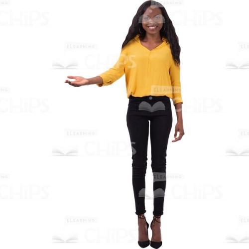 American Cutout Lady Casual Appearance Smile Stretch Out Arm-0