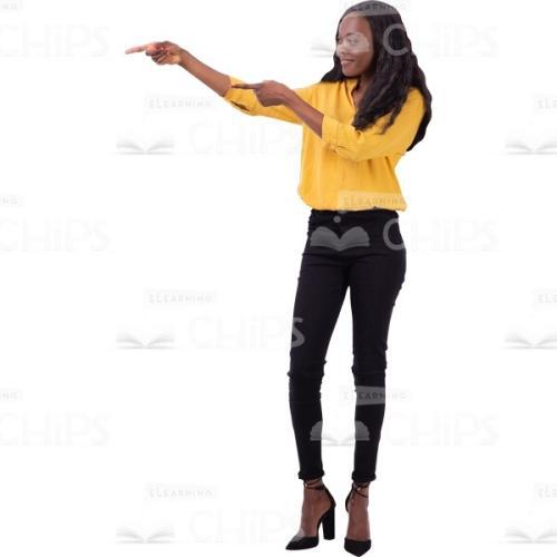 American Woman Pointing At Side With Both Hand Cutout Photo-0
