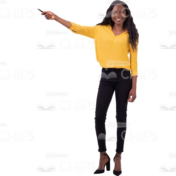 Account Manager Cutout Woman Gesturing By Pen At Top-0