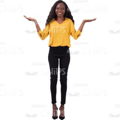 African American Woman Standing Showing Balance Cutout Photo-0