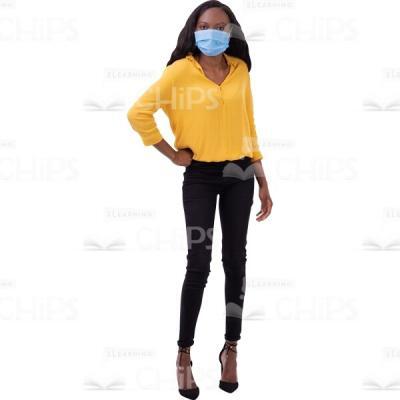 Confidant Woman Wearing Protective Mask Cutout Photo-0