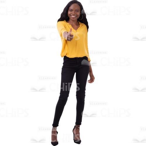 Woman With Gesture Thumb Up Emotion Delight Cutout Picture-0