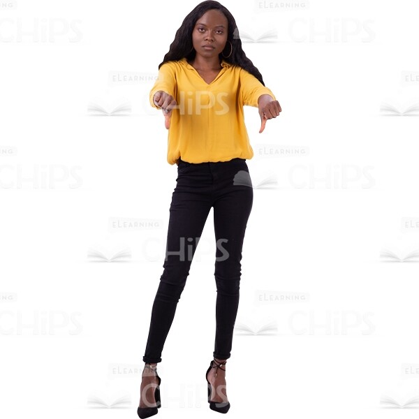 American Cutout Woman Holding Hands With Gesture Dislike-0