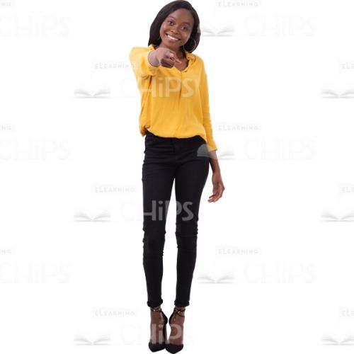 African American Cutout Woman Pointing At The Camera Happy-0