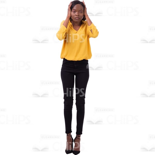 Woman Needs Silence Covering Ears By Hands Cutout Photo-0