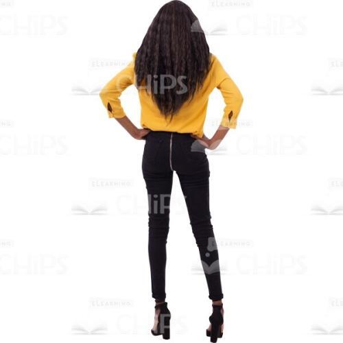 Female Cutout With Long Hair Keeping Arms On The Sides-0