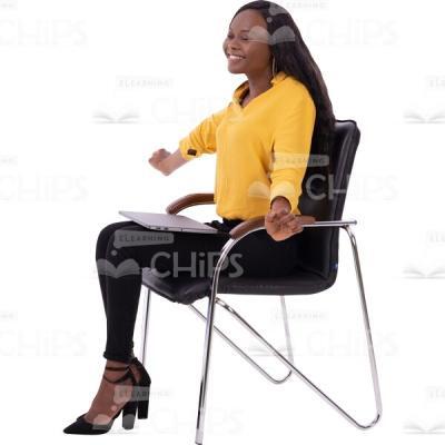 Quarter-Turned Cutout Woman On Chair Spreads Arms Enjoy The Rest-0
