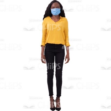 Confident Cutout Woman Standing In Protective Medical Mask-0