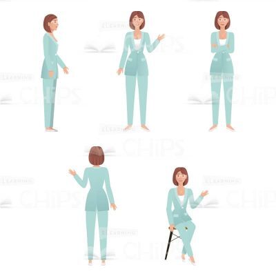 Young Businesswoman Vector Character for Animation-61715