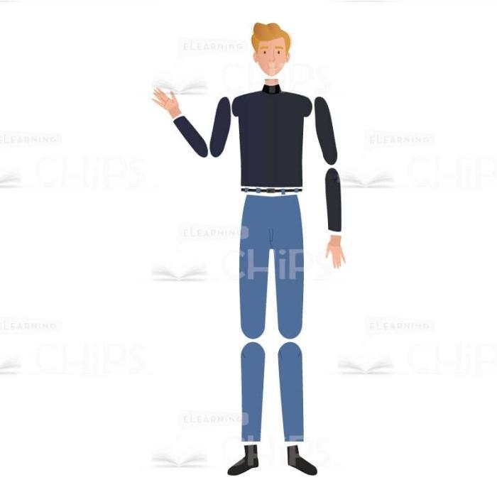 Glad Young Man Vector Character for Animation-61773