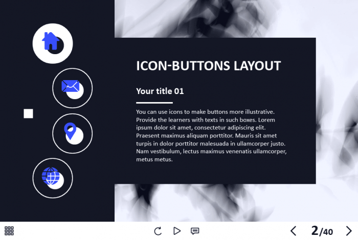 Four Buttons with Icons — Captivate Template-60441