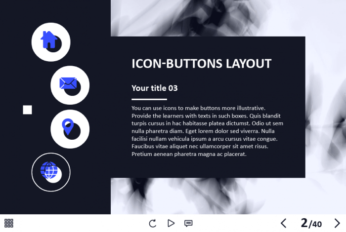 Four Buttons with Icons — Captivate Template-60442