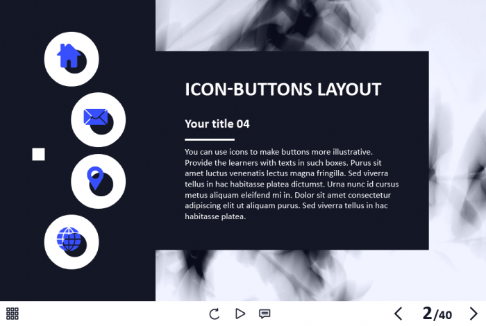 Four Buttons with Icons — Captivate Template-60443