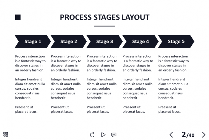 Process Stages Arrow Buttons — Captivate Template-60449