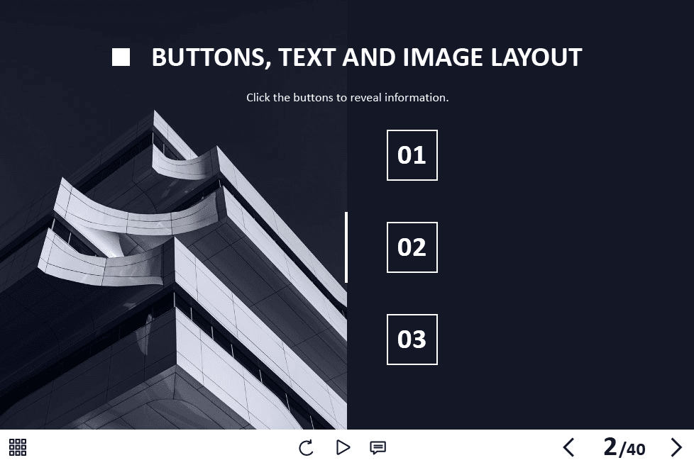 Square Buttons with Numbers — Captivate Template-0
