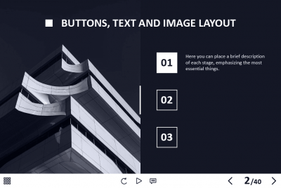 Square Buttons with Numbers — Captivate Template-60454