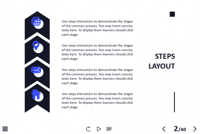 Step Buttons with Icons — Captivate Template-60470