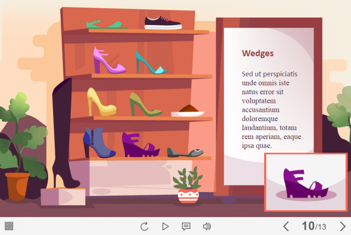 Shelves with Shoes — Lectora Template-60181