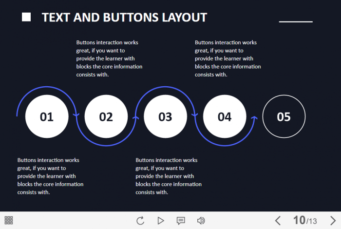 Five Round Buttons — Lectora Template-61065