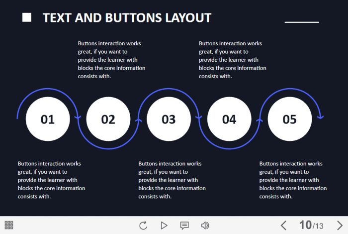Five Round Buttons — Lectora Template-61066