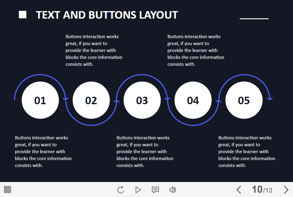 Five Round Buttons — Lectora Template-61066 Five Round Buttons — Lectora Template-61066