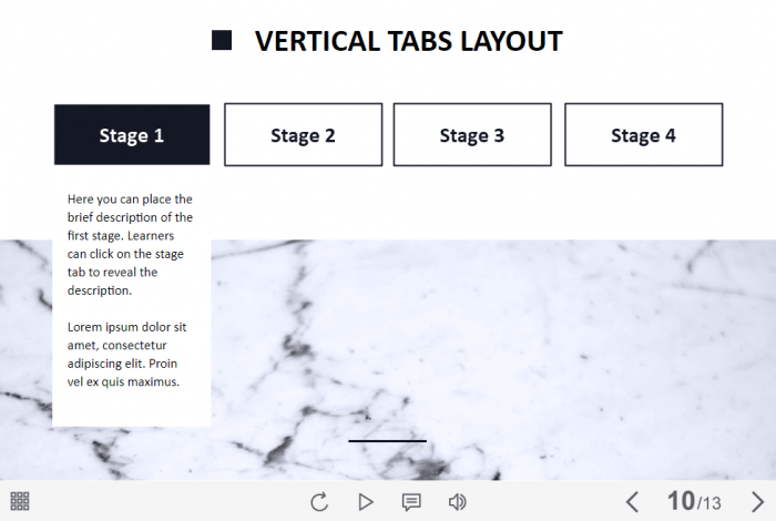 Stage Tabs — Lectora Template-61073