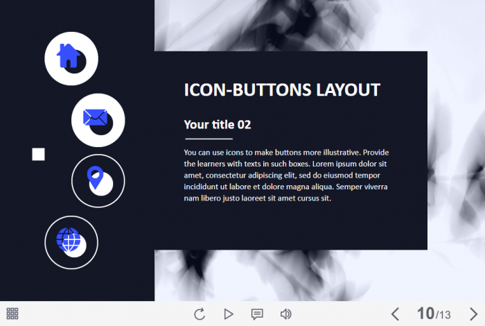 Four Buttons with Icons — Lectora Template-61084