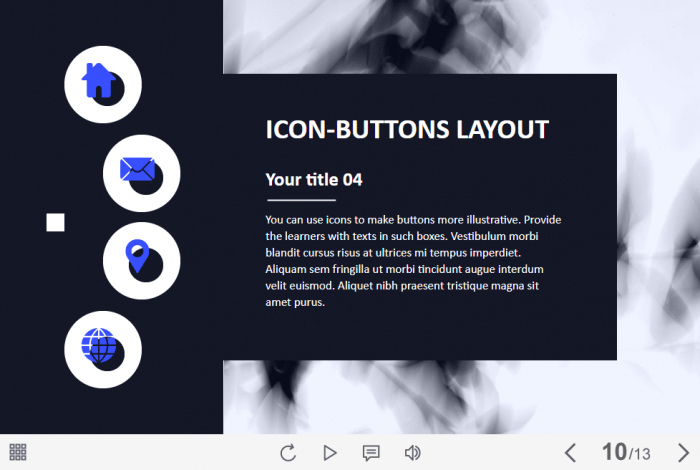 Four Buttons with Icons — Lectora Template-61085