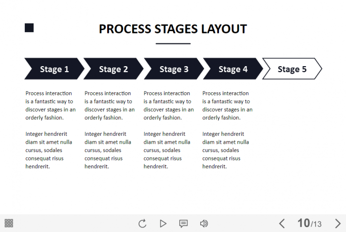 Process Stages Arrow Buttons — Lectora Template-61091