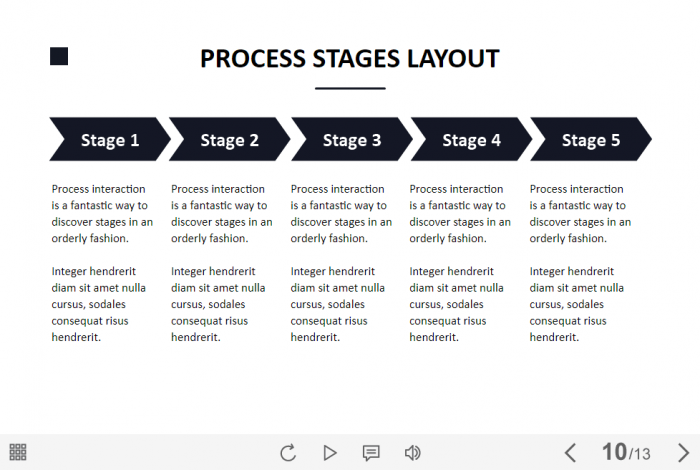 Process Stages Arrow Buttons — Lectora Template-61092