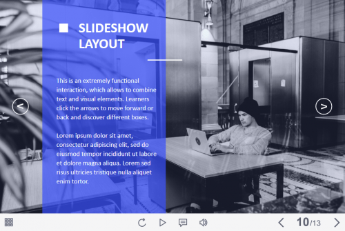 Horizontal Slideshow — Lectora Template-61109