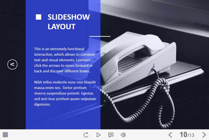 Horizontal Slideshow — Lectora Template-61110