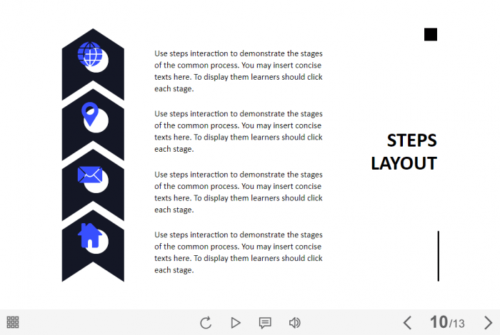 Step Buttons with Icons — Lectora Template-61114