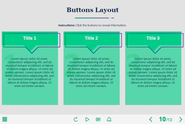 Three Buttons — Lectora Template-64314