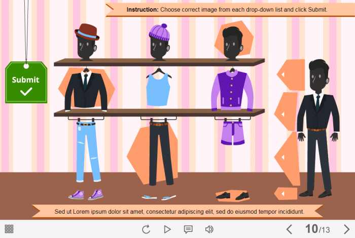 Clothing Quiz — Lectora Template-60170