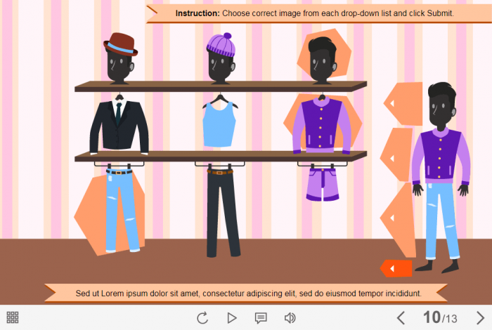 Clothing Quiz — Lectora Template-60167