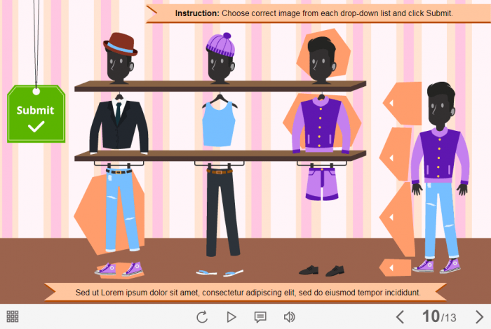 Clothing Quiz — Lectora Template-60168