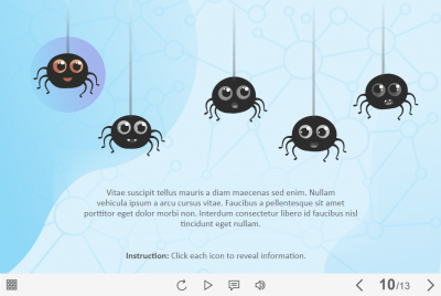 Clickable Cartoon Spiders — Lectora Template-61413
