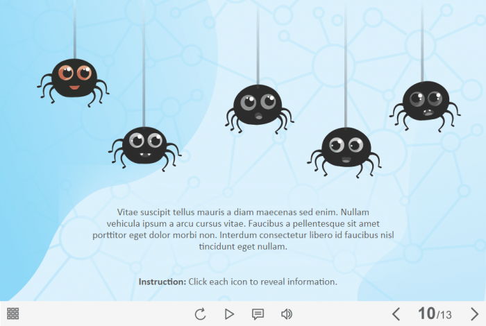 Clickable Cartoon Spiders — Lectora Template-61415