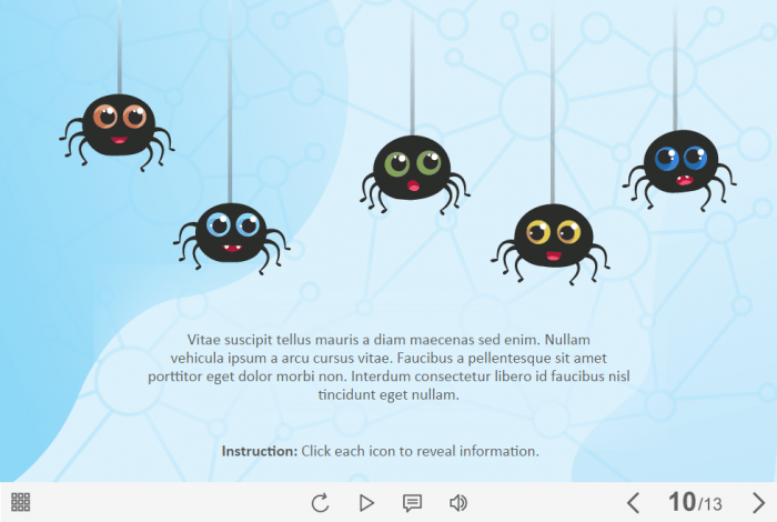 Clickable Cartoon Spiders — Lectora Template-61420