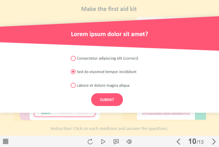 First Aid Kit Quiz — Lectora Template-61429
