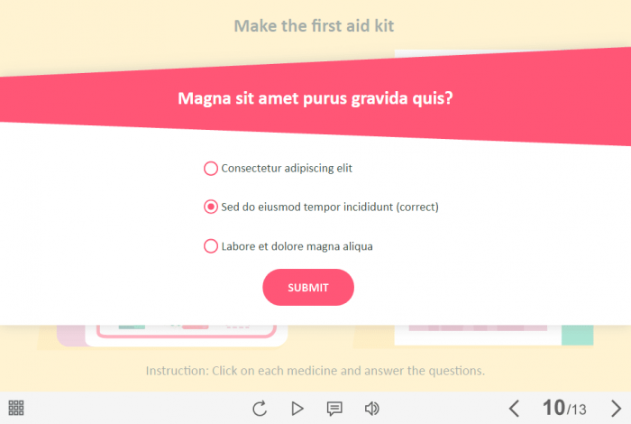 First Aid Kit Quiz — Lectora Template-61431