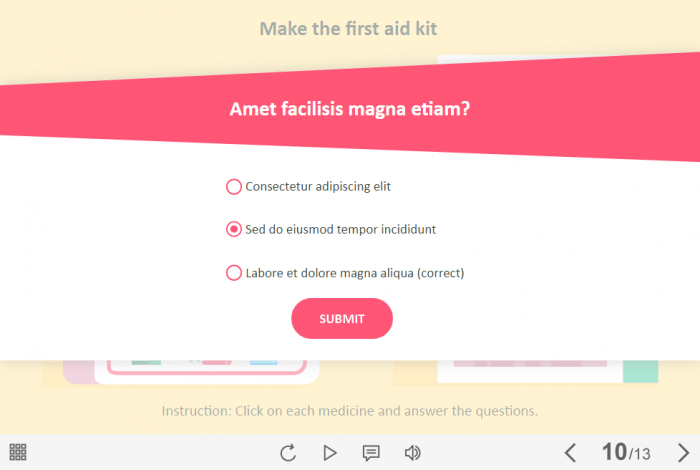 First Aid Kit Quiz — Lectora Template-61433